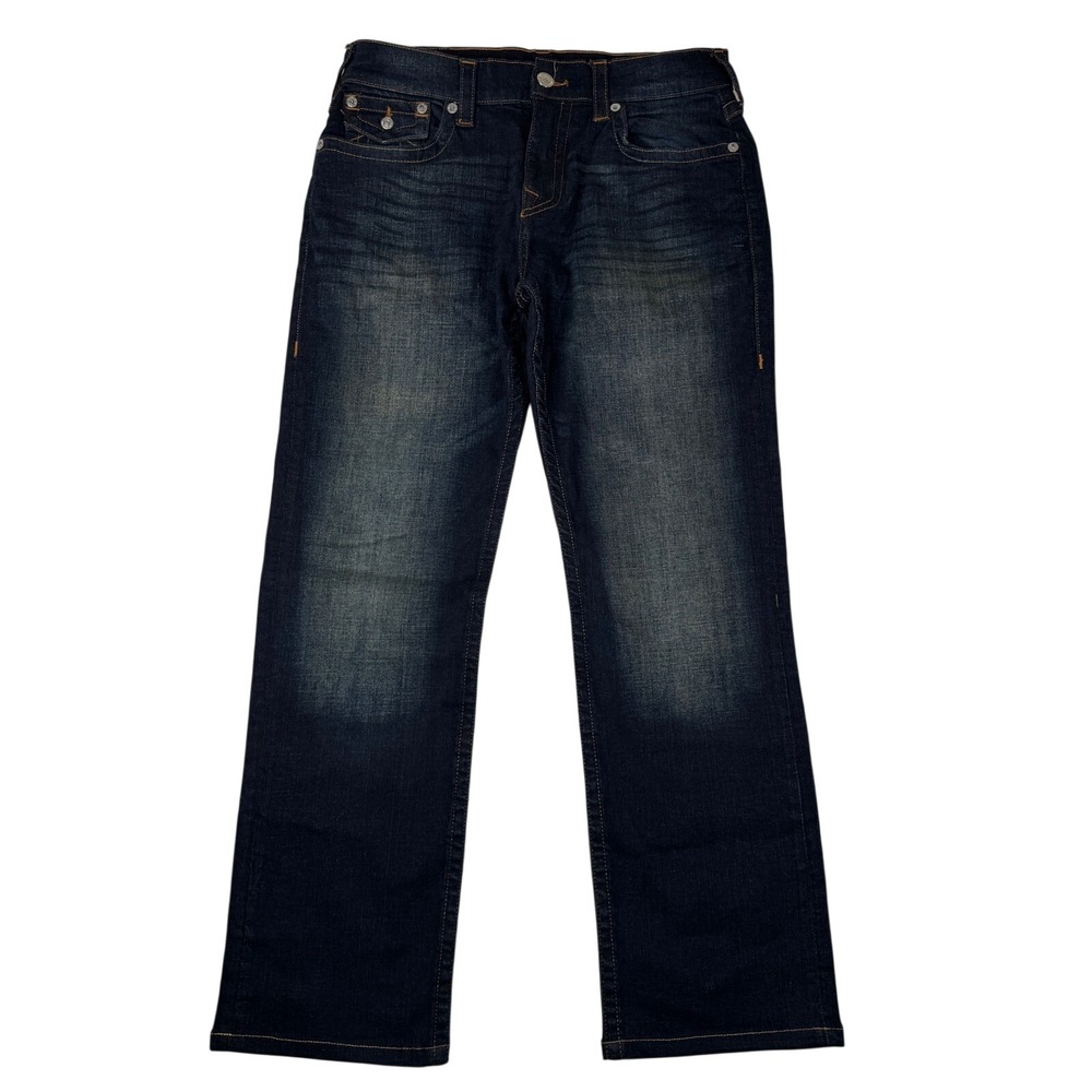True Religion Ricky Relaxed Straight Jeans Dark Wash Mens 33
